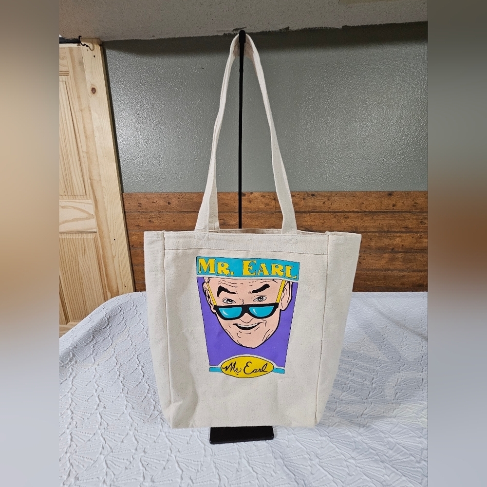 Vintage Mr. Earl Canvas Tote Bag - Cream - School Prize Guy